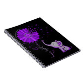 ホープが可愛い象のアルツハイマー紫色のリボンと戦う ノートブック (右側)