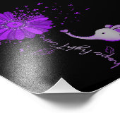 ホープが可愛い象のアルツハイマー紫色のリボンと戦う フォトプリント            (角)