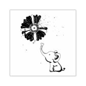 ホープが可愛い象のアルツハイマー紫色のリボンと戦う ラバースタンプ (インプリント)