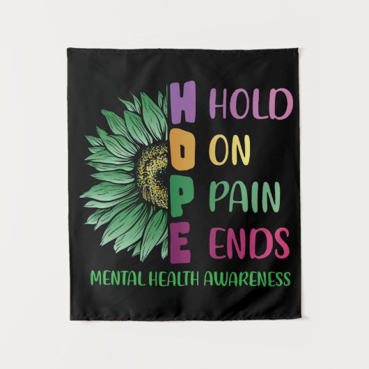 ホープが痛みを止めるメンタルヘルス認識度 タペストリー (正面)