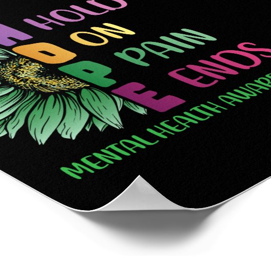 ホープが痛みを止めるメンタルヘルス認識度 ポスター (角)