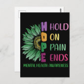 ホープが痛みを止めるメンタルヘルス認識度 ポストカード (正面/裏面)
