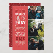 ホープに喜び – 宗教的クリスマスの写真カード シーズンカード (正面/裏面)