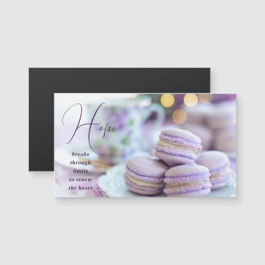 ホープのインスパイア引用文紫の写真磁石 (正面/裏面)