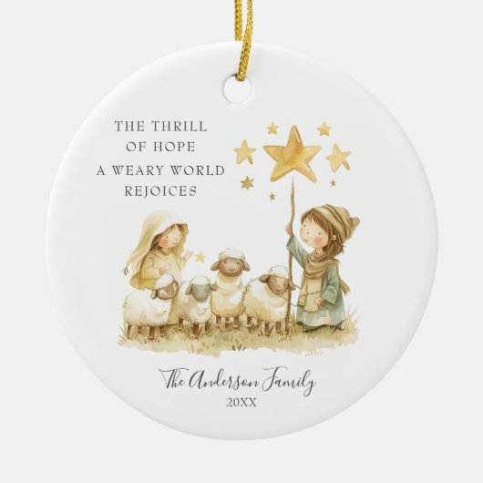 ホープのスリル出生シーンのクリスマスツリー セラミックオーナメント (正面)