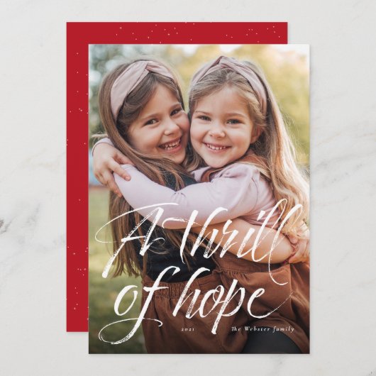 ホープのスリル宗教的なクリスマスフォトカード シーズンカード (正面/裏面)