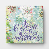 ホープのスリル雪の結晶パステルかわいらしクリスマス フォトプラーク (正面)