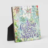 ホープのスリル雪の結晶パステルかわいらしクリスマス フォトプラーク (正面)