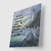 ホープのビーコンアクリルウォールクロックエレミヤ29:11 スクエア壁時計 (傾斜)