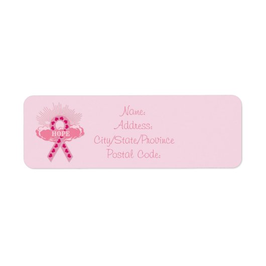 ホープのピンクリボン差出人住所ピンクラベル ラベル (正面)