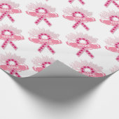 ホープのピンクリボン白ラッピング紙 ラッピングペーパー (角)