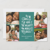 ホープの写真コラージスリルフォトクリスマスティール（緑がかった色） シーズンカード (正面)