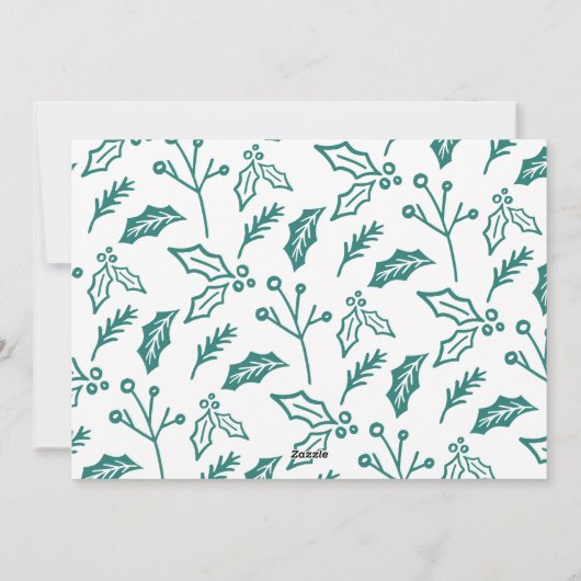 ホープの写真コラージスリルフォトクリスマスティール（緑がかった色） シーズンカード (裏面)