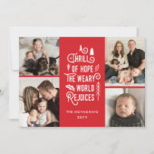 ホープの写真コラージュのスリル写真クリスマスレッド シーズンカード (正面)