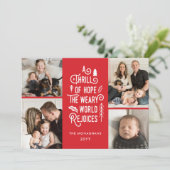 ホープの写真コラージュのスリル写真クリスマスレッド シーズンカード (スタンド正面)