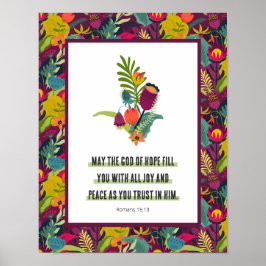 ホープの神の花カラフル柄抽象芸術 ポスター