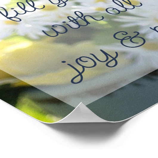 ホープの神引用文白花写真ポスター ポスター (角)