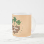 ホープの花3葉クローバー感動的- フロストグラスマグカップ (正面右)