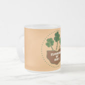 ホープの花3葉クローバー感動的- フロストグラスマグカップ (正面左)