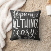 ホープはすべての事を簡単- 感動的引用文 クッション (ブランケット)