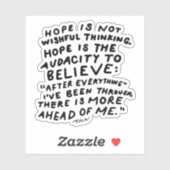 ホープはウィッシュフ考えるィーではない – 感動的引用文 シール (シート)