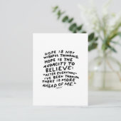 ホープはウィッシュフ考えるィーではない – 感動的引用文 ポストカード (スタンド正面)