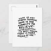 ホープはウィッシュフ考えるィーではない – 感動的引用文 ポストカード (正面/裏面)