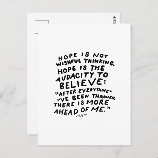 ホープはウィッシュフ考えるィーではない – 感動的引用文 ポストカード (正面/裏面)