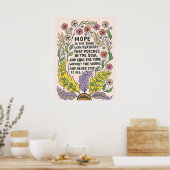 ホープは羽の付いた引用文 ポスター (キッチン)