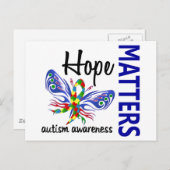 ホープは蝶の自閉症に関する ポストカード (正面/裏面)