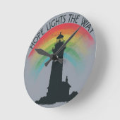 ホープは道の壁の時計を明ユニークるく照らす ラウンド壁時計 (傾斜)