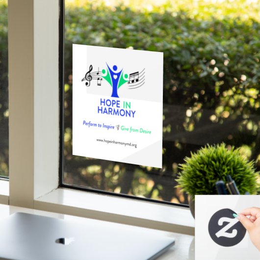 ホープを調和ウィンドウに貼る ウィンドウサイン (オフィス)