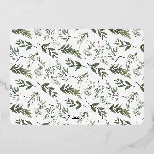 ホープエレガントのスリル白2枚の写真クリスマス 箔シーズンカード (裏面)