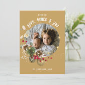 ホープエレガントピースジョイ金ゴールド1フォトホリデー シーズンカード (スタンド正面)