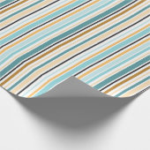 ホープストライプ金ゴールドターコイズ包装紙 ラッピングペーパー (角)