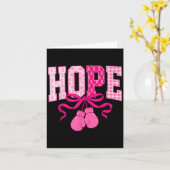 ホープピンクのリボンボクシング手袋ピンク乳癌 カード (黄色い花)