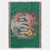 ホープフローラタイポグラフィと鳥植物学 スローブランケット (正面縦)