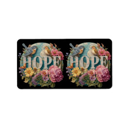 ホープフローラタイポグラフィと鳥植物学 ラベル