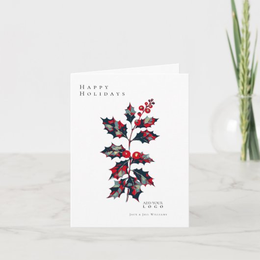 ホープモダンポスターホリーベリークリスマス企業の 招待状 (正面)