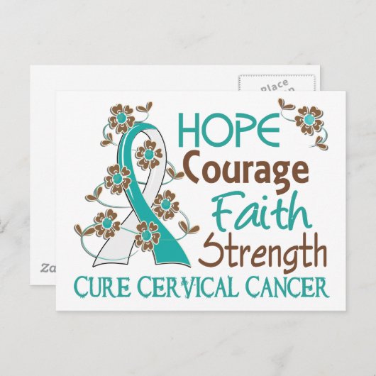 ホープ勇気の信仰強さ3子宮頸がん ポストカード (正面/裏面)