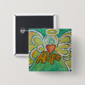 ホープ天使ワードアートペンダントボタンピン 缶バッジ (正面&裏面)