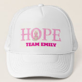 ホープ子猫ピンクリボンパーソナライズされた キャップ (正面)