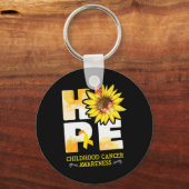 ホープ小児がん認識度花 キーホルダー (正面)