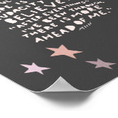 ホープ引用文 – 紫とピンクの月と星 ポスター (角)