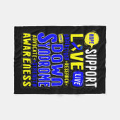 ホープ愛の世界ダウン症候群の日の女性子供 フリースブランケット (正面(横))