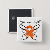 ホープ愛の信仰バタフライ – 多発性硬化症 缶バッジ (正面&裏面)