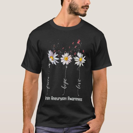 ホープ愛の脳動脈瘤認識度花の贈り物 Tシャツ (正面)