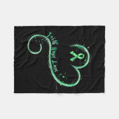 ホープ愛グリーンリボンメンタルヘルス認識度 フリースブランケット (正面(横))