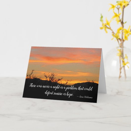 ホープ感動的オブサンライズ引用文 カード (黄色い花)