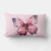 ホープ感動的ピンクバタフライ ランバークッション (正面)